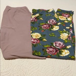 2 Pairs of Leggings One Size Fits Most Plus Size